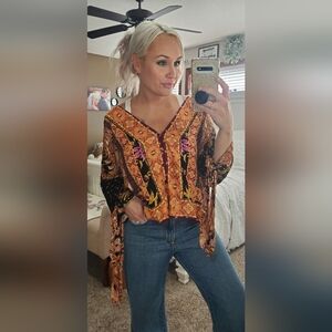 NWT Free People Catch Me If You Can Bohemian Top, size medium